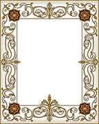 Rich Gold Floral Crimson Medallion Border Rug