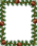 Green Pine Garland Rustic Orb Border Rug
