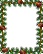 Green Pine Garland Rustic Orb Border Rug