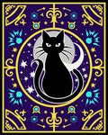 Mystical Black Cat Cosmic Night Rug