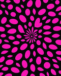 Vibrant Pink Petal Explosion Black Rug