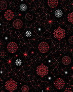 Crimson Snowflake Constellation Medley Rug
