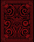 Bold Red Art Nouveau Swirl Rug