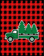 Red Buffalo Plaid Truck Trees Rug