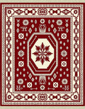 Deep Red Tribal Medallion Rug