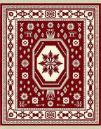 Deep Red Tribal Medallion Rug