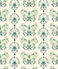 Green Floral Damask Repeating Art Rug