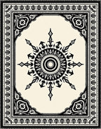Black Tribal Sunburst Medallion Rug