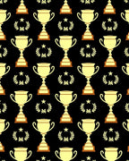 Golden Trophy Laurel Wreath Pattern Rug