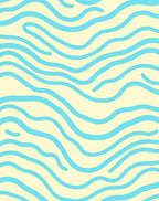 Cool Blue Wavy Lines Rug
