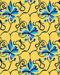 Yellow Blue Floral Vine Accent Rug