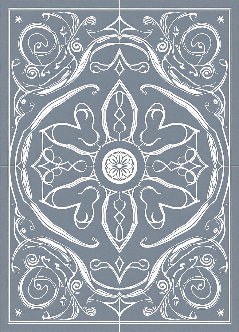 Elegant Blue White Floral Scroll Rug