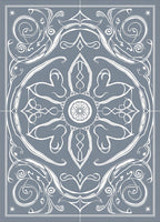 Elegant Blue White Floral Scroll Rug