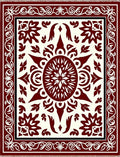 Crimson Tribal Sunburst Medallion Rug