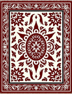 Crimson Tribal Sunburst Medallion Rug