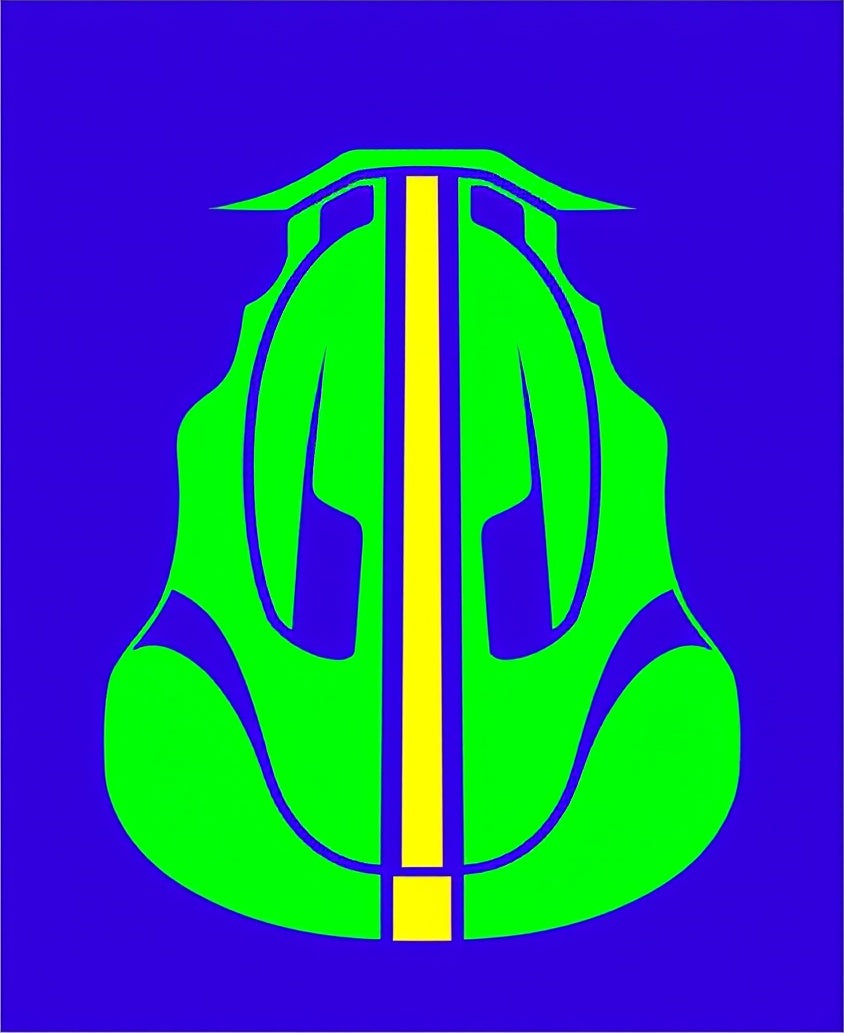 Bold Neon Green Abstract Shape Rug