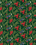 Red Blooming Flowers and Greenery Medley Rug