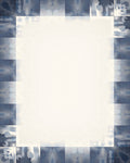 Abstract Blue Gray Geometric Border Rug
