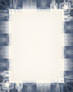 Abstract Blue Gray Geometric Border Rug