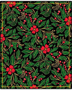 Red Berry Floral Garland Black Rug