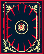 Bold Scarlet Burst Medallion Navy Rug
