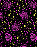 Vibrant Pink Yellow Celestial Burst Rug