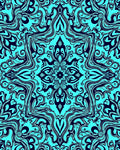Aqua Blue Art Nouveau Swirl Rug