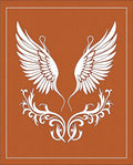 Terracotta Winged Swan Swirl Rug