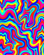 Vibrant Retro Swirl Multi Color Rug