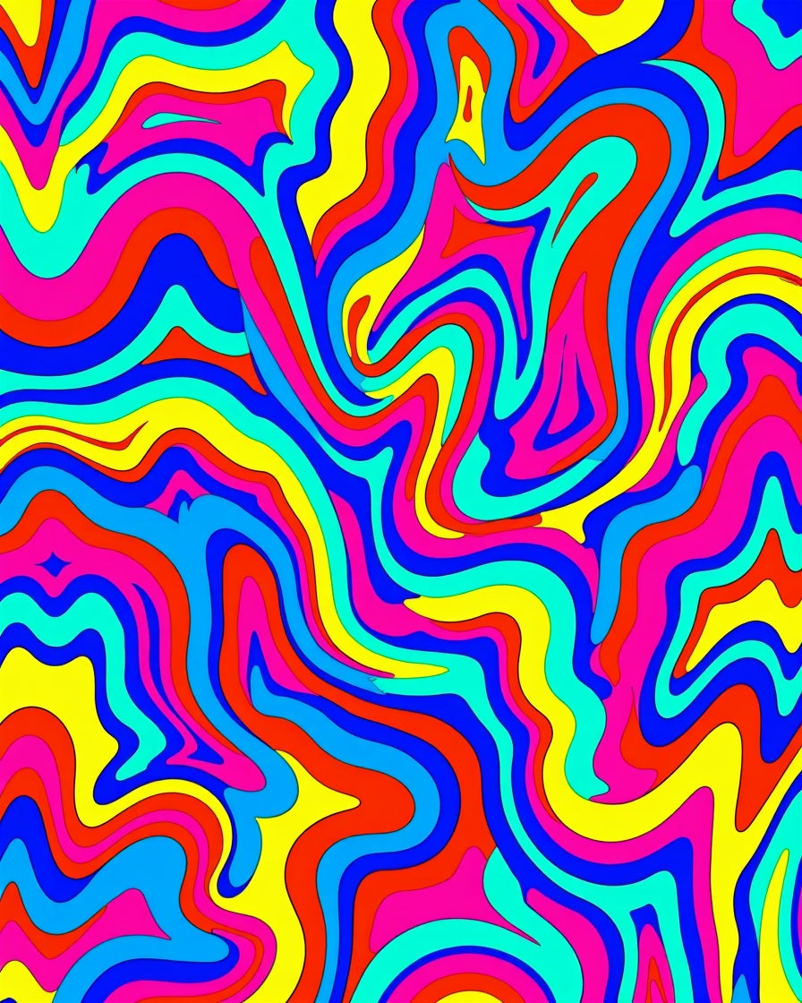 Vibrant Retro Swirl Multi Color Rug
