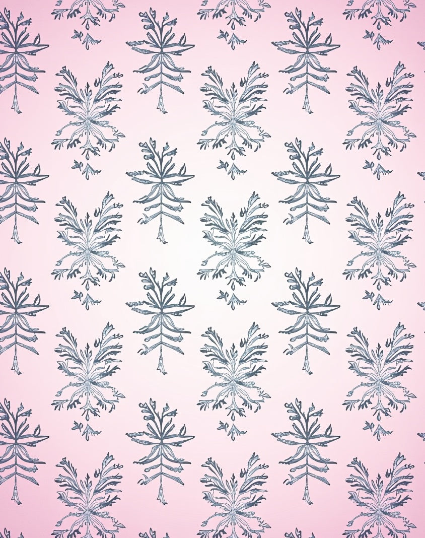 Soft Pink Botanical Tree Motif Rug