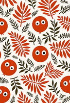 Whimsical Orange Character Leafy Garland Rug