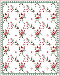 Red Green Folk Art Figures Border Rug