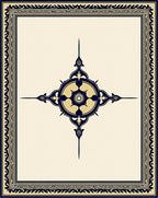 Navy Golden Starburst Compass Medallion Rug