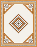Elegant Amber Floral Medallion Square Rug