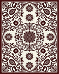Deep Burgundy Floral Symmetry Rug