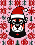 Pink Festive Rottweiler Snowflake Christmas Rug