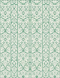 Emerald Green Ornamental Vertical Stripe Rug