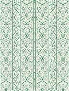 Emerald Green Ornamental Vertical Stripe Rug