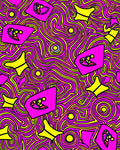 Vibrant Pink Yellow Swirl Shapes Rug