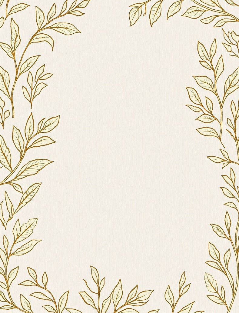 Golden Leaf Vine Border Rug