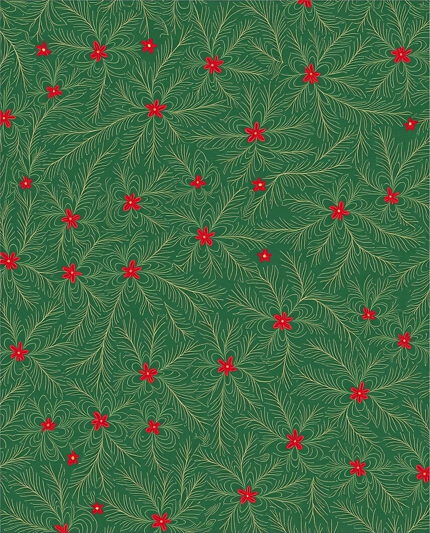 Emerald Green Red Starflower Filigree Rug
