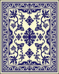 Classic Indigo Floral Medallion Rug