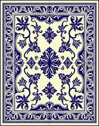 Classic Indigo Floral Medallion Rug