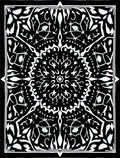 Black White Intricate Floral Medallion Rug