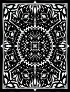 Black White Intricate Floral Medallion Rug