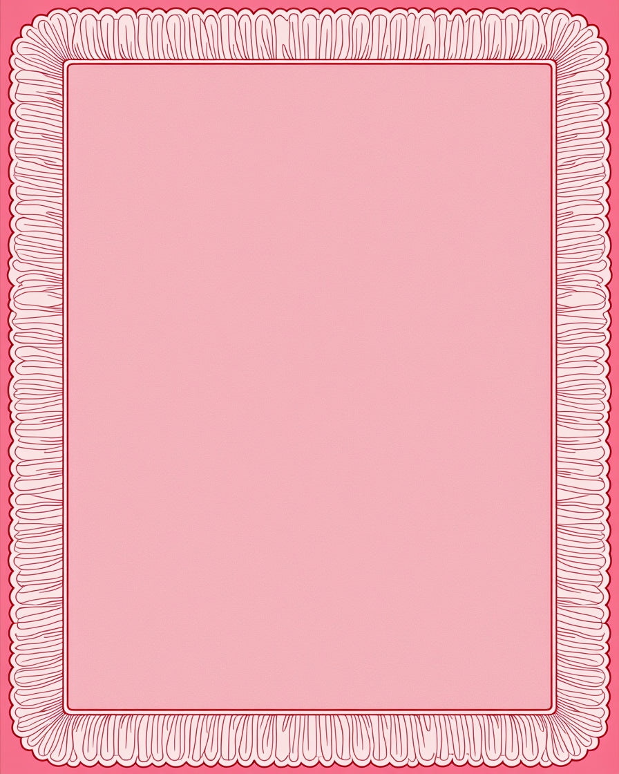 Pink Ruffled Bordered Square Rug