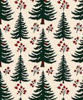 Evergreen Emerald Trees Red Berries Rug