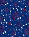 Deep Blue Red Star Twinkle Garland Rug