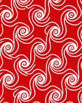 Crimson Swirl Curlicue Abstract Rug